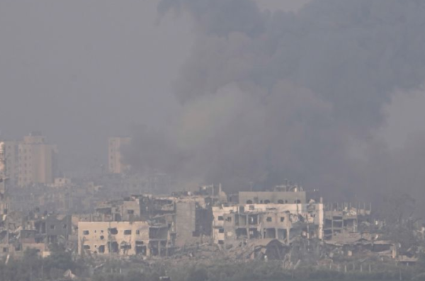 Smoke and Damaged Buildings